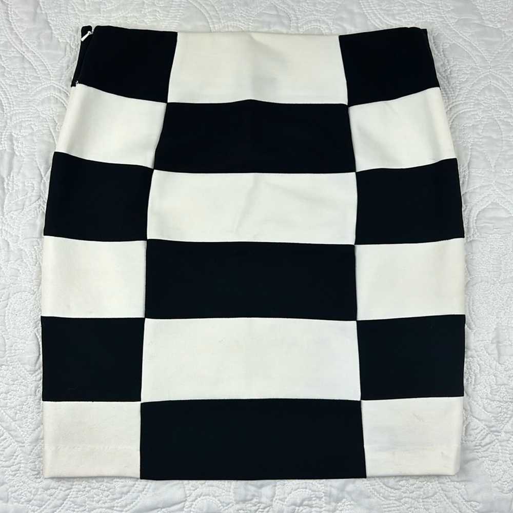 LEYLA Mid-Length Black and white Checkered Pencil skirt Women’s 6